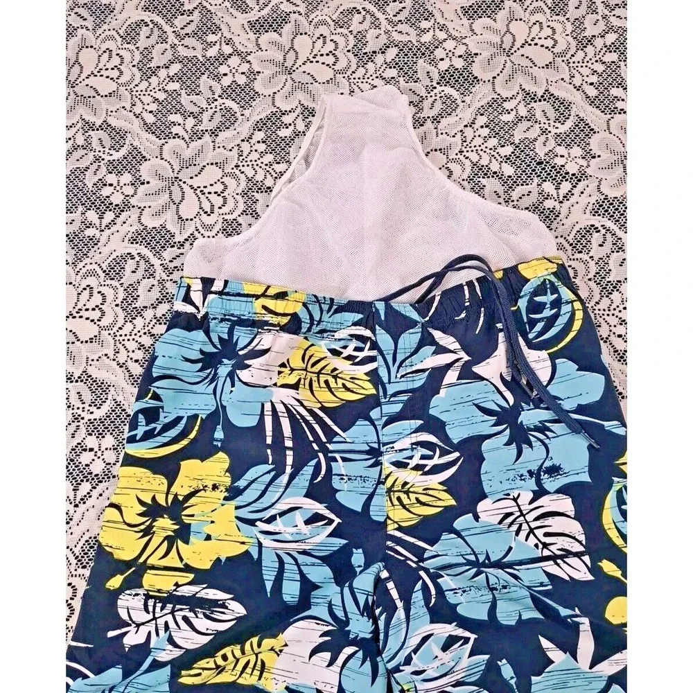 Ocean Core Swim Trunks Men's L Geometric Print‎ Board Shorts Drawstring  Pocket